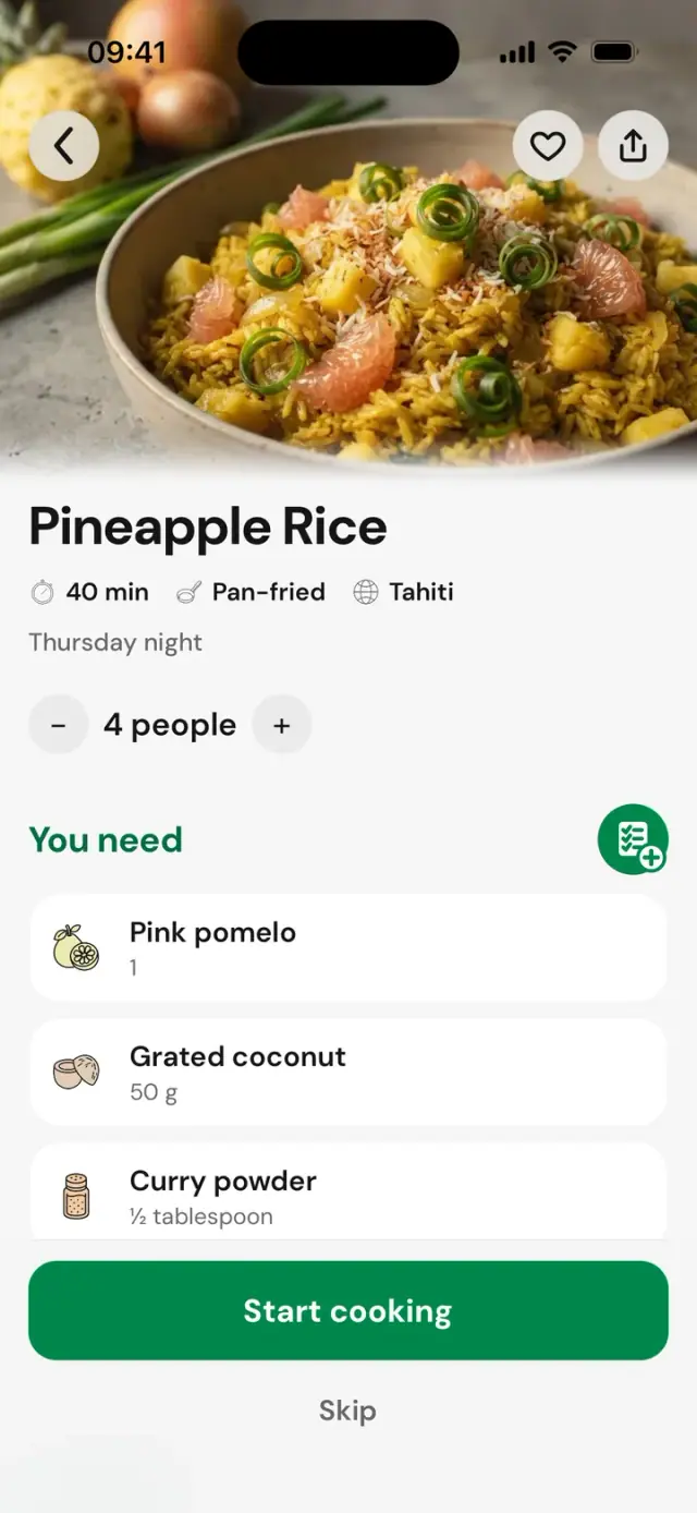 Recipe “Pineapple Rice”: 40&nbsp;min, Tahiti, serves 4, You need