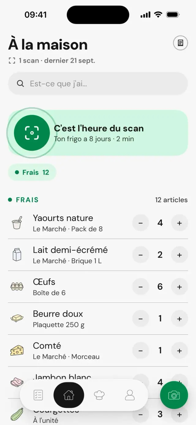 Écran « À la maison »