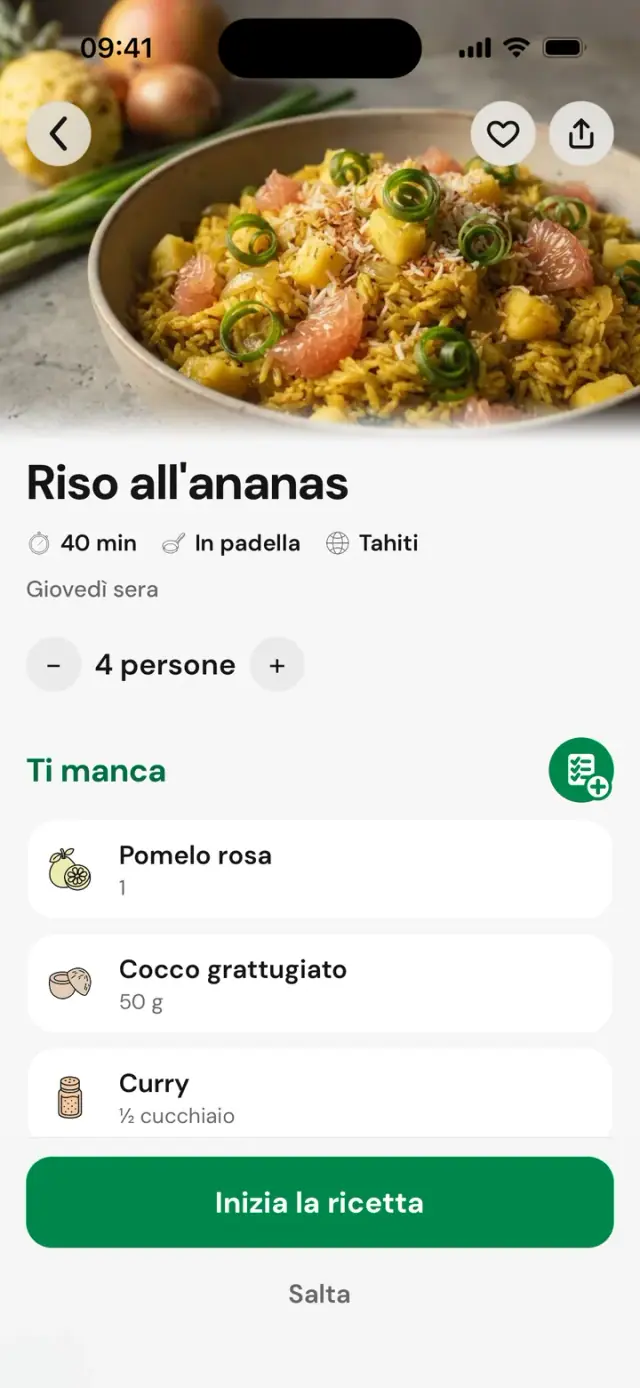 Ricetta «Riso all’ananas»: 40 min, Tahiti, 4 persone, Ti manca