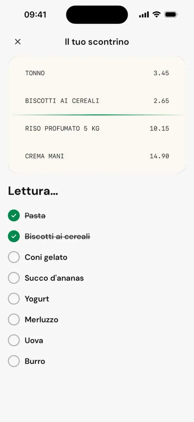 Lo scontrino letto riga per riga: «Lettura…»